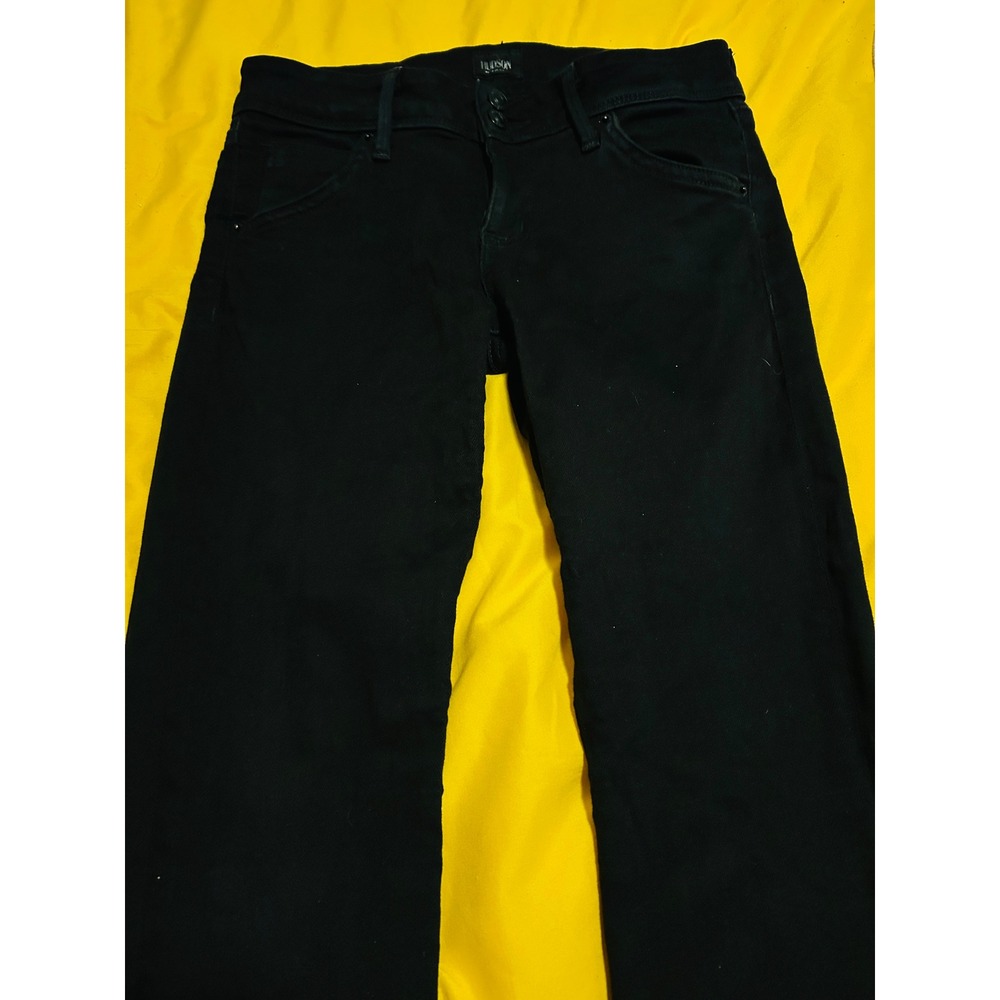 Hudson Bootcut Jeans Womens 28 Black Excellent Flap Pocket Stretch Made in USA